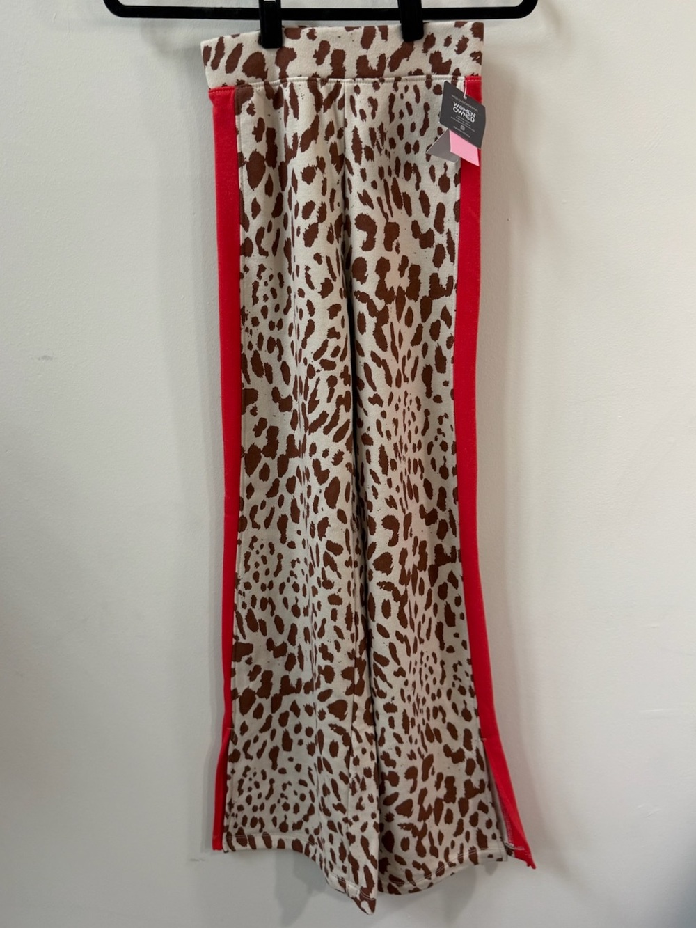 Grayson Threads Animal Print Wide-Leg Pants with Red Side Stripe Size XXS